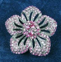 Jewelry Vintage Hot PINK Rhinestone & Marcasite type Brooch - Estate Jewelry