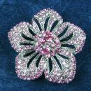 Jewelry Vintage Hot PINK Rhinestone & Marcasite type Brooch - Estate Jewelry