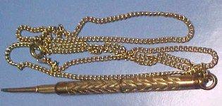 Gold Pencil on Chain - Jewelry