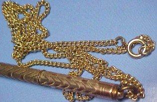 Gold Pencil on Chain - Jewelry