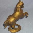 Gold Finished REARING HORSE Cast Iron Bank - Metalware