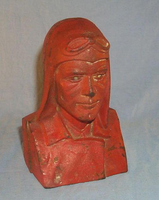 Red LUCK LINDY Cast Iron Bank - Metalware