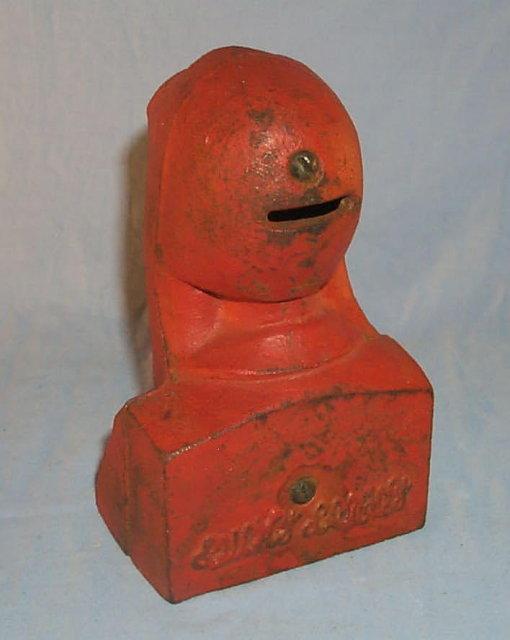 Red LUCK LINDY Cast Iron Bank - Metalware