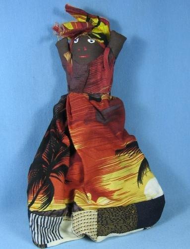 Black Topsy Turvy Doll - All Cloth Black Memorabilia Ethnographic Collectible