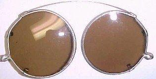Old Silver Clip On Folding Sunglasses - Miscellaneous