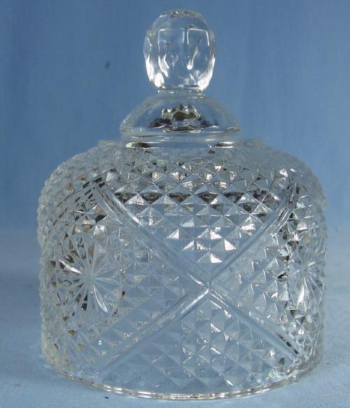 BUTTER DISH Cover - vintage child size Pressed Glass Toy