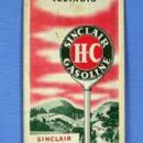 US Map Vintage SINCLAIR Oil Gas Advertising Road Map ILLINOIS - map