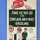 US Map Vintage SINCLAIR Oil Gas Advertising Road Map ILLINOIS - map