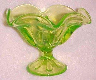 Vaseline Glass Candle Holder - Glass
