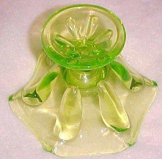 Vaseline Glass Candle Holder - Glass