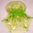 Vaseline Glass Candle Holder - Glass