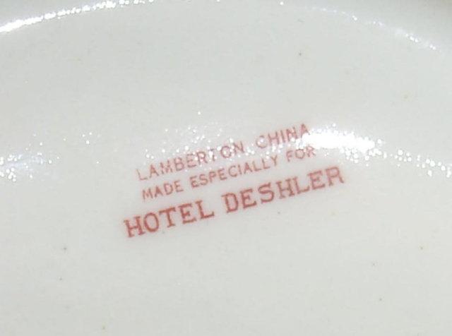 Porcelain Hotel DESHLER Matchholder - Advertising