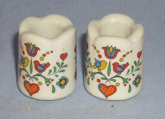 Pair of Minature German Porcelain Candlesticks