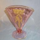 Pink Glass PARROT Fan Vase