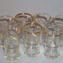 Seven Clear / Gold Trim Shot Glasses - Glass
