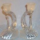 Pair of CAMBRIDGE Alpine CAPRICE Crystal Glass Candlesticks