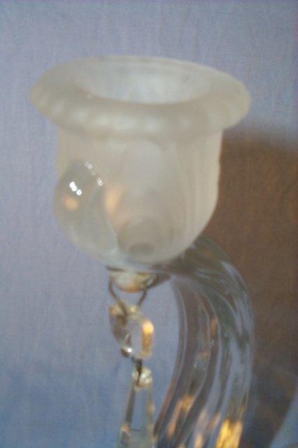 Pair of CAMBRIDGE Alpine CAPRICE Crystal Glass Candlesticks