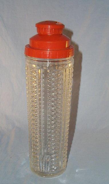 Large Clear Glass COCKTAIL SHAKER w/Drink Recipes