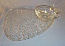 Sixteen Piece Clear Glass Snack Set in Original Box