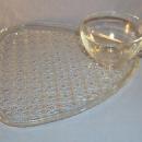 Sixteen Piece Clear Glass Snack Set in Original Box