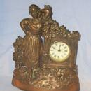 Bronzed Cast Iron GIRL IN GARDEN Shelf Clock- Miscellanous