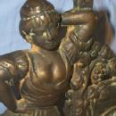Bronzed Cast Iron GIRL IN GARDEN Shelf Clock- Miscellanous