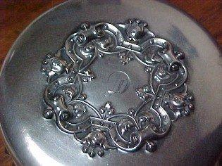 Cut Glass Powder/ Sterling Lid - Silver
