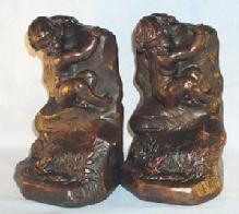ARMOR BRONZE Cast Metal INTRUDER Bookends.