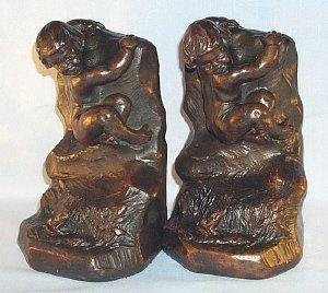 ARMOR BRONZE Cast Metal INTRUDER Bookends.