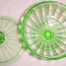 Aurora Green Candy Jar - Depression Glass