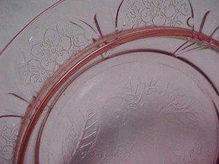 Old Pink Cherry Blossom Dish Bottom - Depression Glass
