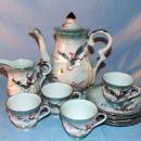 Eleven Piece Green Highlighted DRAGONWARE Porcelain Tea Set