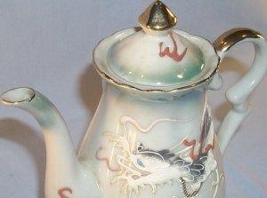 Eleven Piece Green Highlighted DRAGONWARE Porcelain Tea Set