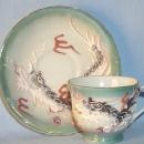 Eleven Piece Green Highlighted DRAGONWARE Porcelain Tea Set