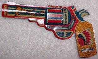 Indian Gun Whistle Lithograph Tin - Advertising
