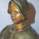 DUTCH GIRL Cast Iron Polychrome Bookends - Metalware
