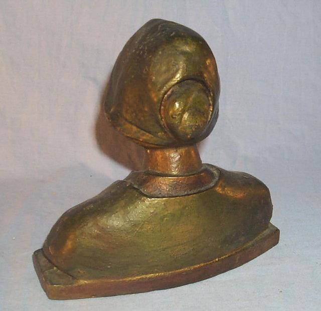 DUTCH GIRL Cast Iron Polychrome Bookends - Metalware