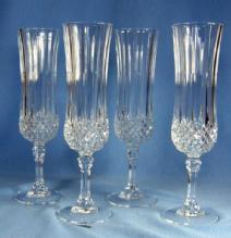 vintage Cristal D'Arques Longchamp Champagne Flutes - Crystal Glass