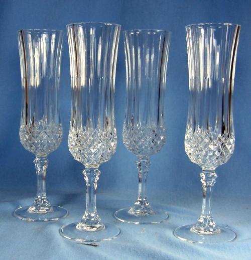 vintage Cristal D'Arques Longchamp Champagne Flutes - Crystal Glass
