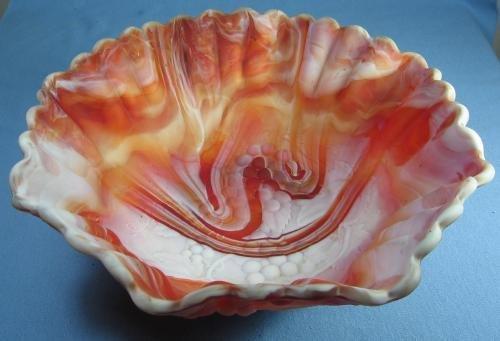 Imperial Glass Tangerine SLAG Glass GRAPE Bowl