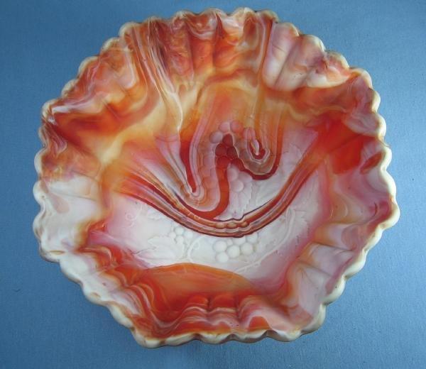 Imperial Glass Tangerine SLAG Glass GRAPE Bowl