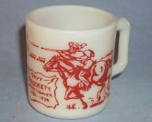 DAVY CROCKETT Milk Glass Mug