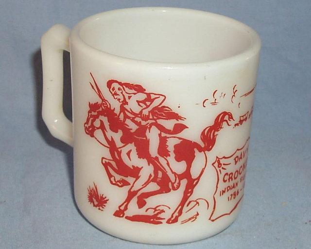 DAVY CROCKETT Milk Glass Mug