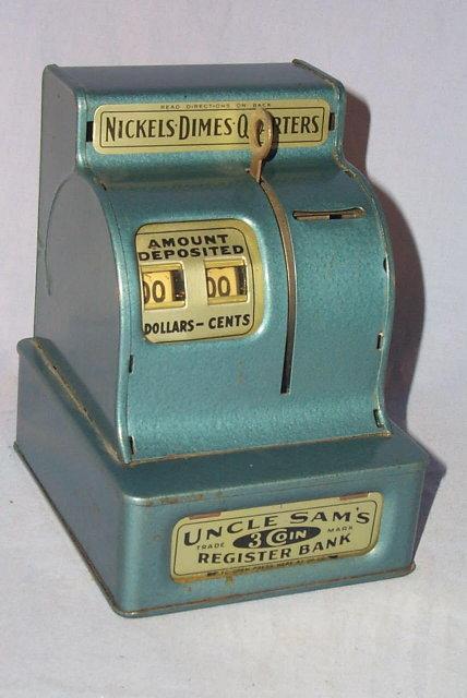 Blue UNCLE SAM'S Register Bank- Metalware
