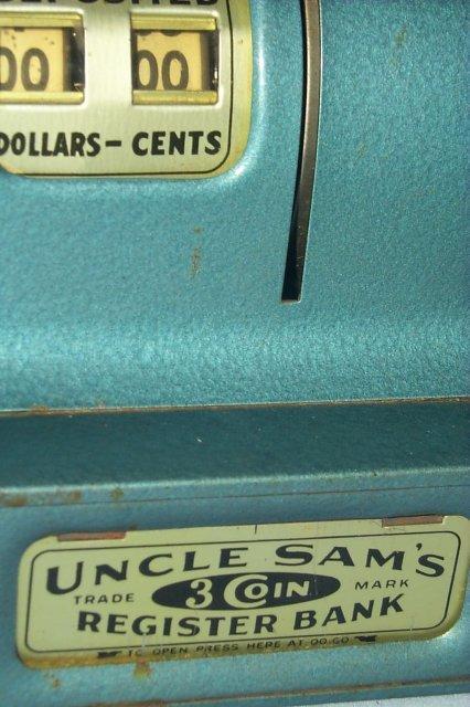 Blue UNCLE SAM'S Register Bank- Metalware