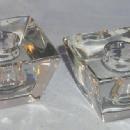 Square Shaped Clear Glass Candleholders