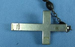 old Vintage Antique Ebony Wood Bead ROSARY France