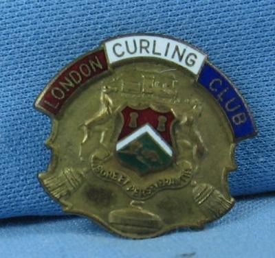old LONDON CURLING CLUB Sports Medal Pin - Antique Sporting