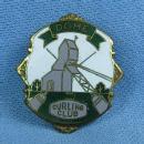 old DOME Curling Club - Enameled Sports Medal Pin - Antique Sporting
