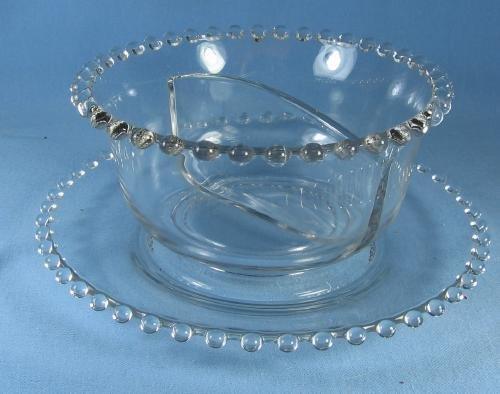 Imperial Candlewick Divided Compartment Bowl w/Underplate - Vintage Elegant Glass